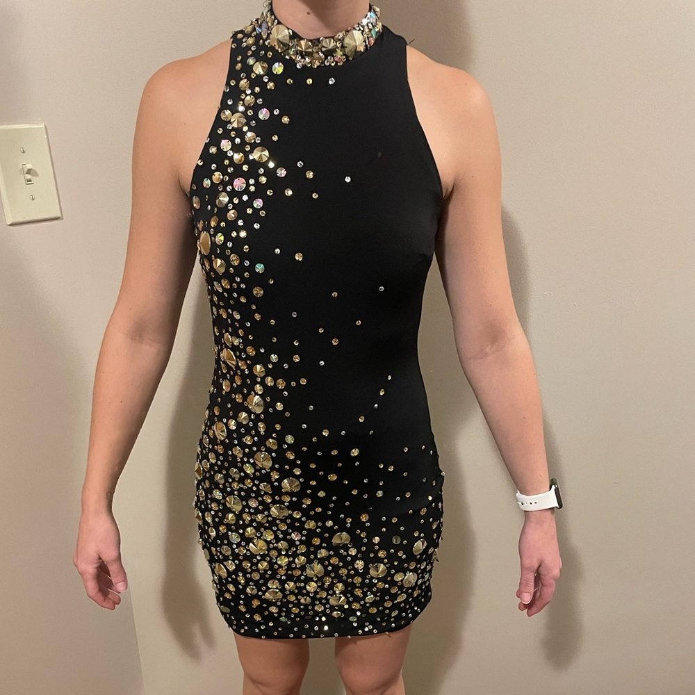 Mari Lee Crystal Rhinestone Bodycon Homecoming Dress